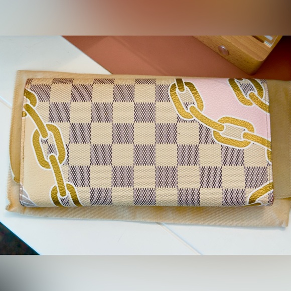 Louis Vuitton Limited Edition Nautical Damier Azur Portefeiulle Sarah Wallet - Picture 4 of 15